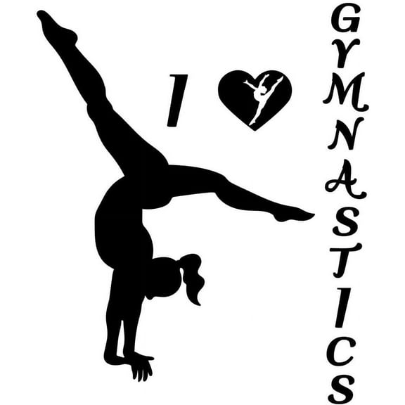 Gymnastics Wall Stickers Black Wall Art Murals Wall Decals Self Adhesive Wall Decals Sports Wall Decor Waterproof Wall Decoration for Home Living Room Bedroom Study Room DIY