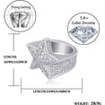 thumbnail image 2 of YAZI 14K Gold Plated Iced Out CZ Simulated Diamond Flooded 3D Star Punky Rappers Ring for Men Engagement Hip Hop Jewelry, 2 of 12