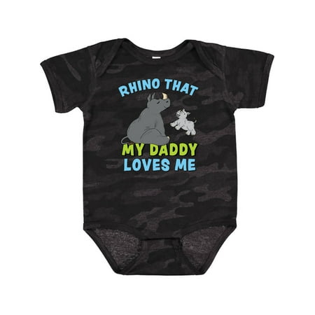 

Inktastic Rhino That My Daddy Loves Me with Cute Rhinos Gift Baby Boy or Baby Girl Bodysuit