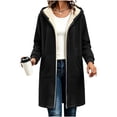 thumbnail image 6 of Inverlee Womens Sherpa Lined Hooded Coat Zip Up Long Jacket Winter Warm Outerwear Black (S-3XL), 6 of 8