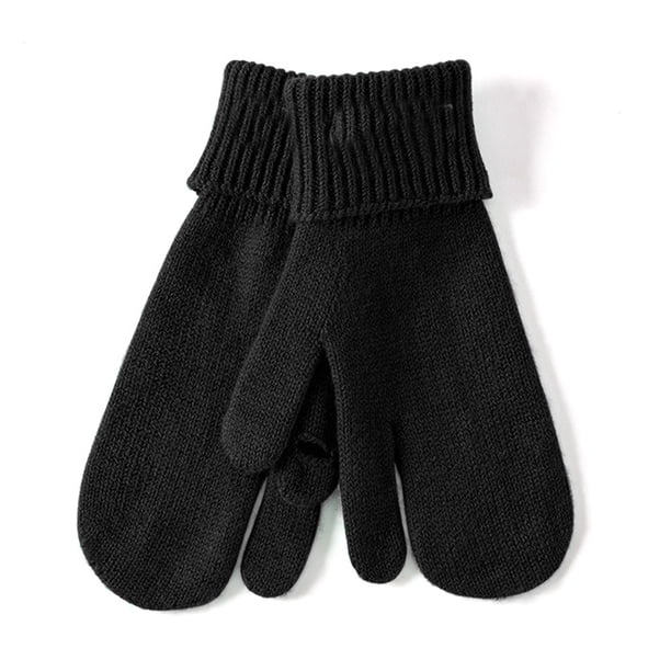 Guantes de invierno para mujer, cálidos guantes de punto de lana sin dedos, todo incluido, con dedos para pantalla táctil 1115