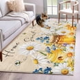 thumbnail image 5 of Area Rug 48×72in, Sweet Home Words Farm Bees Floor Carpet Living Room Rug, Farmhouses Wildflowers Daisy Non-Slip Welcome Mat Indoor Rugs for Bedroom Dining Room, 5 of 9