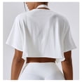 thumbnail image 3 of Top corto de gimnasia de manga corta para mujer, camisetas informales para Yoga, deportes de baile, ropa para correr, Top corto de Fitness, camisetas holgadas para gimnasio, camisas de entrenamiento, 3 of 5
