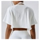thumbnail image 3 of Top corto de gimnasia de manga corta para mujer, camisetas informales para Yoga, deportes de baile, ropa para correr, Top corto de Fitness, camisetas holgadas para gimnasio, camisas de entrenamiento, 3 of 5