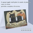 thumbnail image 3 of Yayeee Toggle Light Switch Wall Plate 2-Gang 4.56"x4.48" Decorative Outlet Cover, Black Halloween Cat, 3 of 7