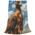 thumbnail image 2 of Fuzoiu Blue Sky White Cloud Eagle Print Ultra-Soft Micro Fleece Blanket,All Seasons Flannel Throw, Lightweight Blanket for Bed, Sofa, Couch, Movie Night, Camping, and Travel-60"x50", 2 of 7