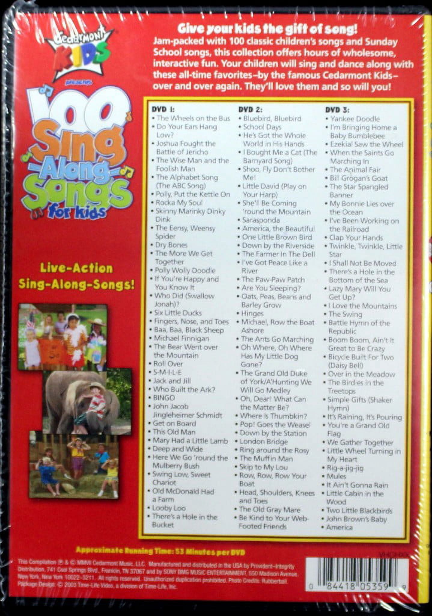 DVD-100 Singalong Songs For Kids (3 DVD) - Walmart.com
