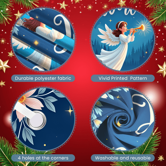 Angelic Design Joyful Banner Beautiful Decorative Artwork for Christmas Decor Party Celebration Indoor Events Family Gatherings