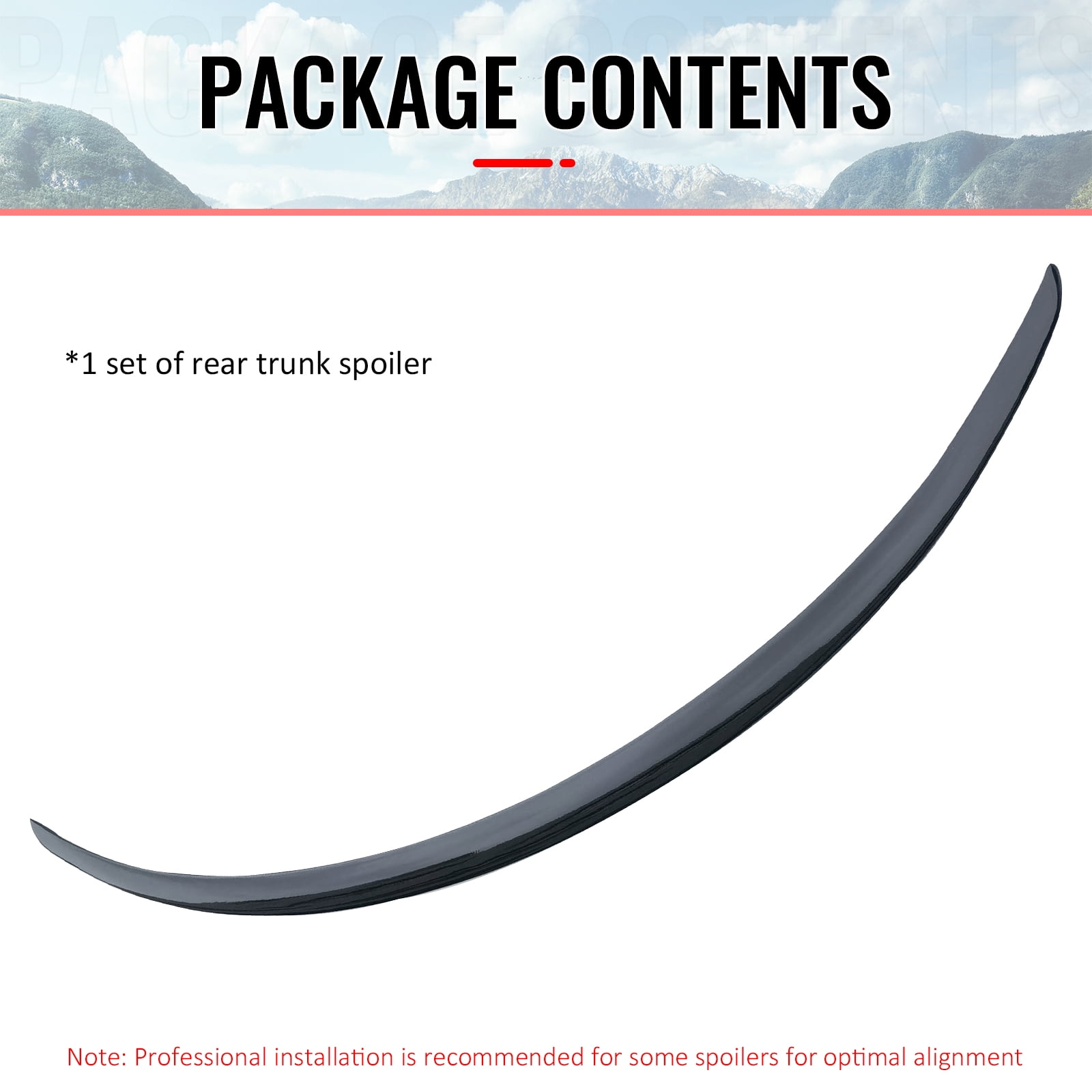 Ikon Motorsports Trunk Spoiler Compatible with 2026 Tesla Model Y Juniper, OE Style Matte Black ABS Plastic Add-on Rear Trunk Lid Spoiler Wing Lip