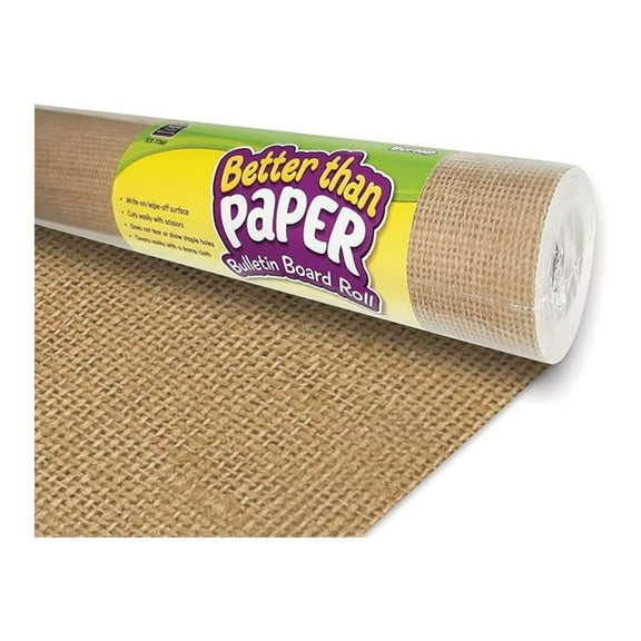 TCR77365 Better Than Paper Bulletin Board Roll, 4 Ft X 12 Ft, Burlap