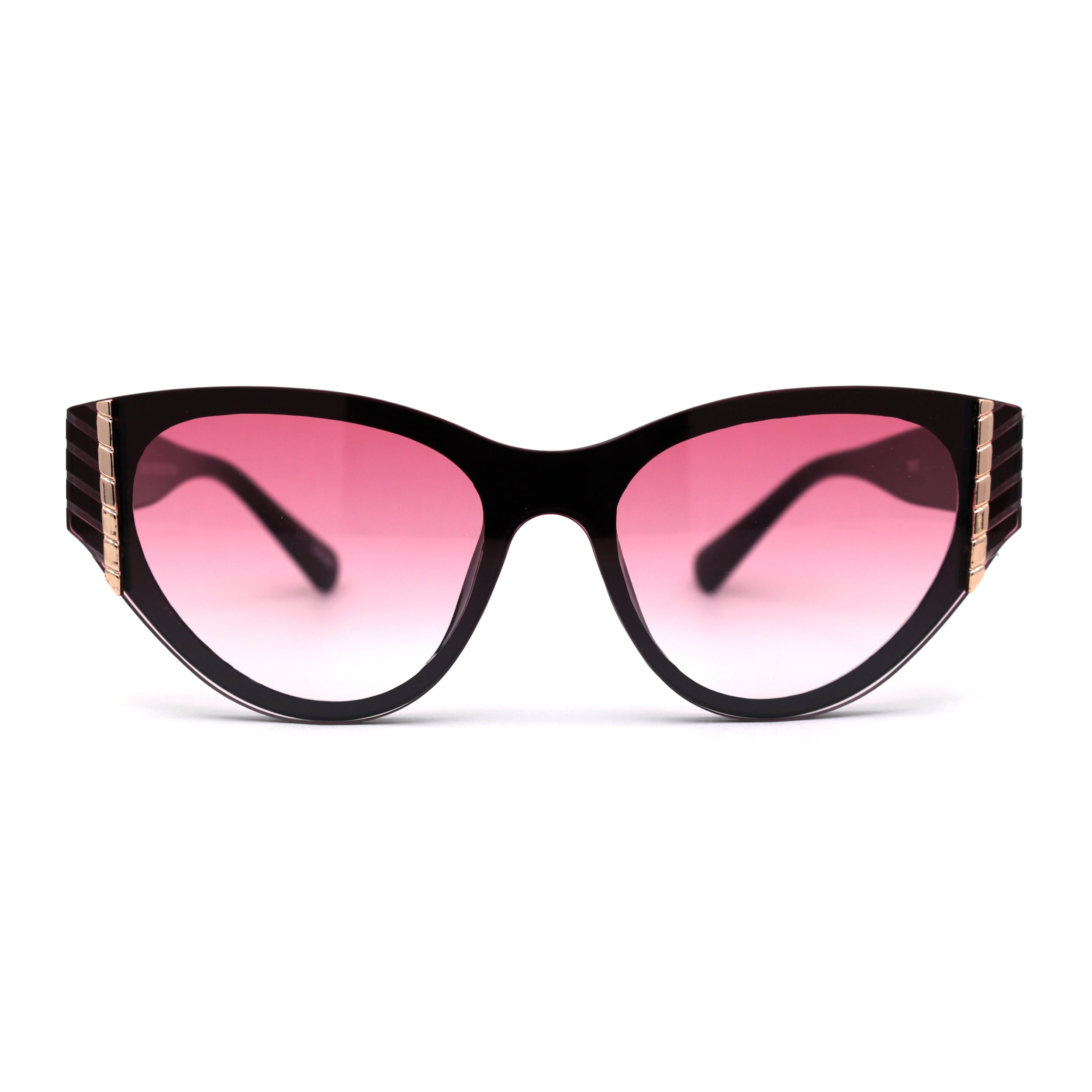 Womens Luxury Mod Jewel Trim Cat Eye Sunglasses Black Pink