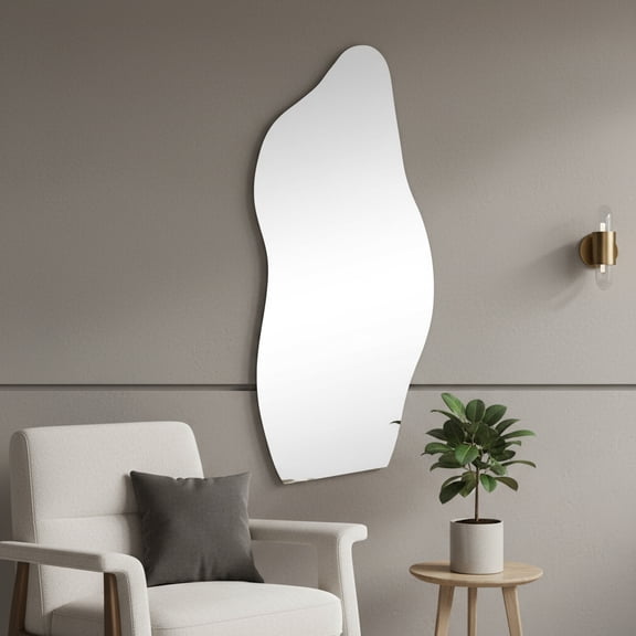 71" Clear Abstract Frameless Accent Mirror