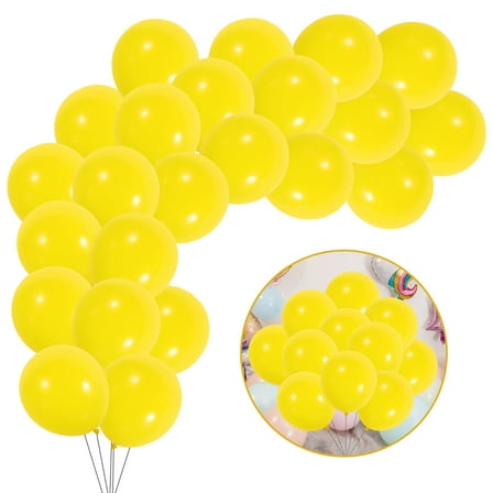 IFANLANDOR 100Pcs Yellow Latex Balloons for Birthday Party and Decorations 4.1X1.0X0.04In