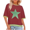 thumbnail image 2 of Horkkom T-Shirts Graphiques pour Femmes Imprimé Étoile Col Rond Manches Courtes T-Shirts d'Été Décontractés, Cadeaux pour Femmes 3TG, 2 of 6