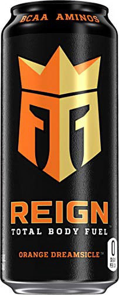 Reign Energy Drink Variety Pack 16 fl oz (8 Pack), Zero Sugar – White Gummy Bear, Cherry Limeade, Orange Dreamsicle, Reignbow Sherbet