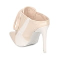 thumbnail image 3 of New Women Cape Robbin Gigi-7 Leatherette Pointy Toe Sports Stripe Stiletto Mule, 3 of 5