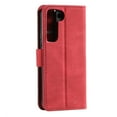 thumbnail image 6 of PU Leather Wallet Case for Samsung Galaxy S22, Detachable Wrist Hand Strap Magnetic Folio Purse Cover with Card Holder Flip Kickstand Full Body Shockproof Phone Case for Samsung Galaxy S22, Red, 6 of 6