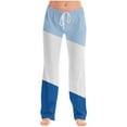 thumbnail image 2 of TaTaai Women's Full Length Two-Tone Pants, Elastic Waist, Drawstring Pockets, Fashion Casual Style, Yoga Sport Daily Use Gift, 2 of 7