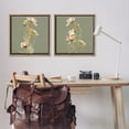 thumbnail image 3 of Stupell Industries Classic Blooms on Green Botanical & Floral Painting Brown Floater Framed Canvas Art Print Wall Art, 25 x 25, Set of 2, 3 of 10