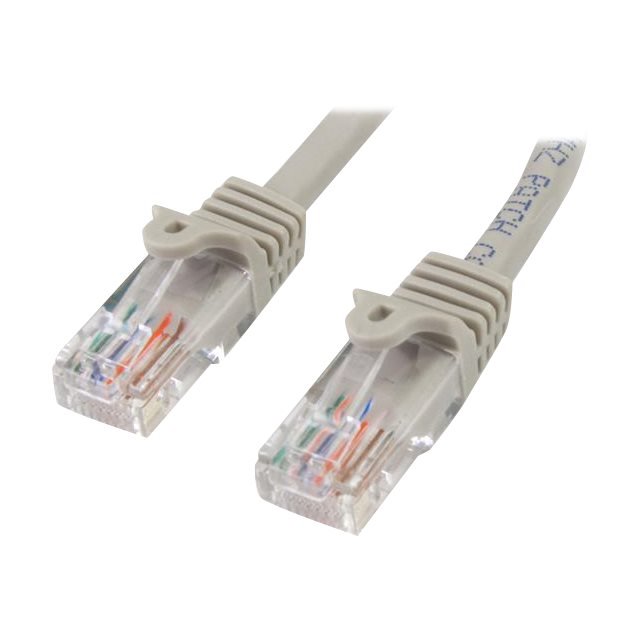 StarTech.com Cat5e Ethernet Cable - 20 ft - Gray- Patch Cable - Snagless Cat5e Cable - Network Cable - Ethernet Cord - Cat 5e Cable - 20ft (45PATCH20GR) - Patch cable - RJ-45 (M) to RJ-45 (M) - 20 ft - UTP - CAT 5e - snagless - gray