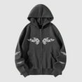 thumbnail image 2 of Dyegold Women'S Hoodies Ladies Trendy Sweatshirts Gothic Jacket Work Office Sport Pumpkin ​Christmas ​Black Zip Up Jacket ​My Orders, 2 of 5