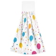 thumbnail image 7 of Haosy 2 Pack Kitchen Wash Cloths with Hanging Loops Absorbent Absorbent Quick Drying Hand Towels, Balloons and Dots, 7 of 7
