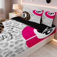 thumbnail image 2 of Erosebridal 8 Ball Queen Comforter Set 4-Piece, Fuchsia Snow Leopard Front, Black Reversible Back, 2 of 7