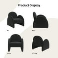thumbnail image 6 of DRKAT Modern Accent Chair, Upholstered Boucle Arm Single Sofa, Comfy Armchair, Fluffy Reading Chair for Living Room, Bedroom, Home Office, Black, 6 of 6