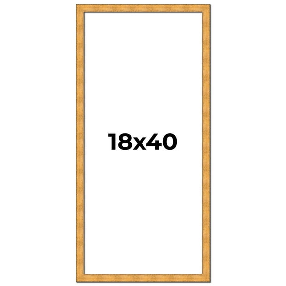 18x40 Frame Gold Rustic Solid Wood Picture Frame | 1.25 Inch Wide Moulding | Rustique Gold