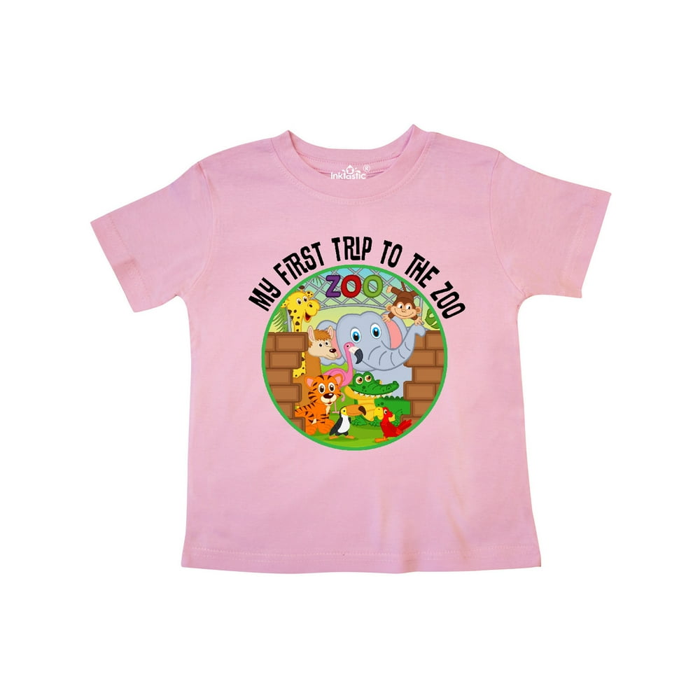 Inktastic First Trip to the Zoo Toddler Short Sleeve TShirt Unisex Pink 7