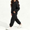 thumbnail image 4 of BXJX Girls Outfit Sets, Long Sleeve Outdoor Half Zip 2 Piece Hoodies and Jogger Pants Sets Black Size 5-6 T, 4 of 7