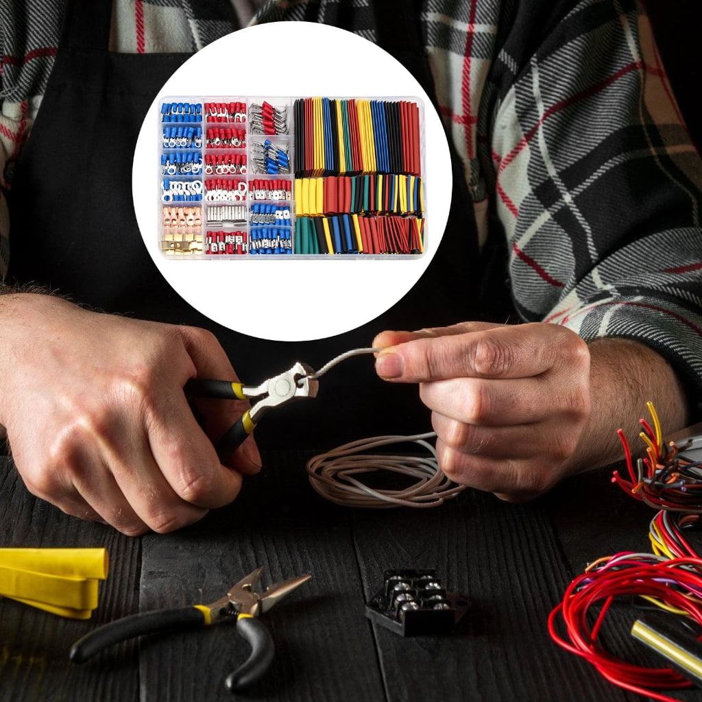 Multipurpose Electrical terminals Assortment with crimps Pliers & Heat Shrink Electrical Connector for Circuit Repairs