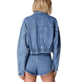 thumbnail image 4 of LYMAYTER Women Denim Casual Long Sleeve Short Jacket High Waisted Shorts Set Summer Fashions S-2XL, 4 of 8