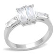 thumbnail image 1 of Bague en Acier Inoxydable Poli pour Femmes avec Grade AAA CZ en Transparent - Taille 5, 1 of 1
