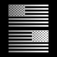 thumbnail image 1 of American US Flag Vinyl Decal Sticker for Laptop/Car/Truck/Window/Bumper (Metallic Silver, 7.5in [Subdued Pair]), 1 of 4