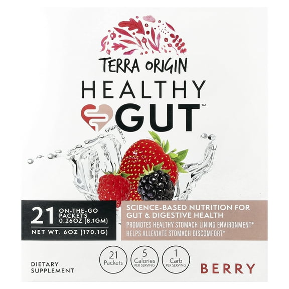 Terra Origin Healthy Gut™, Berry , 21 On The Go Packets, 0.26 oz (8.1 g) Each