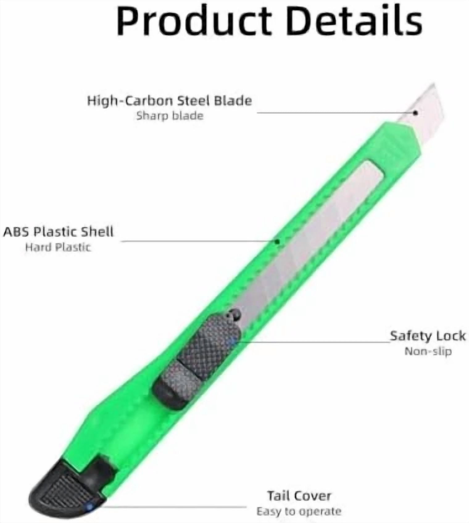 CRESTIN- Box Cutter Knife, 4 Pack, Utility Knives, Razor Blade Opener