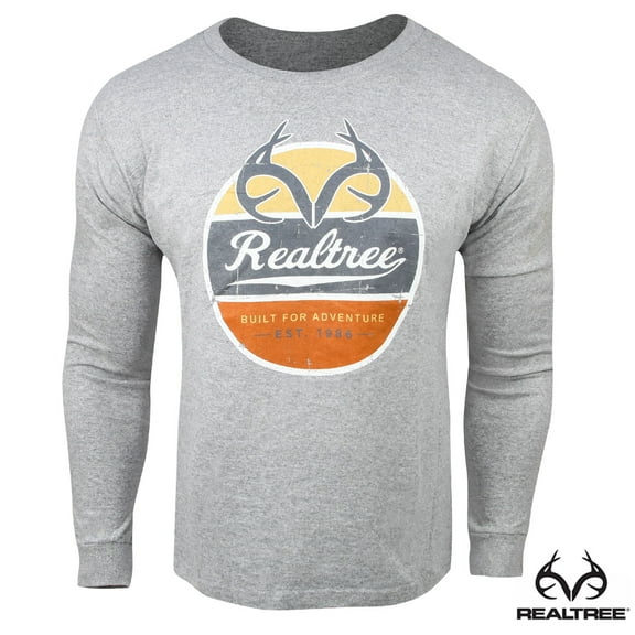 Realtree Trademark L/S Crew (2X)- Heather Light Grey