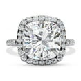 thumbnail image 2 of AFFY Halo Engagement Rings for Women | Center 8MM Cushion Cut Lab Created Moissanite Solitaire Promise Rings for Her in 14K Solid White Gold, Ring Size 7.5, 2 of 5
