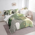 thumbnail image 2 of Castle Fairy Boho Tropical Leaf Bedding Comforter Set 7 Pieces for Teens, Geometric Art Full Bedding Set for Bedroom, Green Gold, 2 of 7