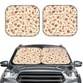 thumbnail image 2 of Kll Red Wine Windshield Sun Shade 2-Piece Foldable Car Front Window Sunshade For Most Sedans Suv Truck- Small, 2 of 7