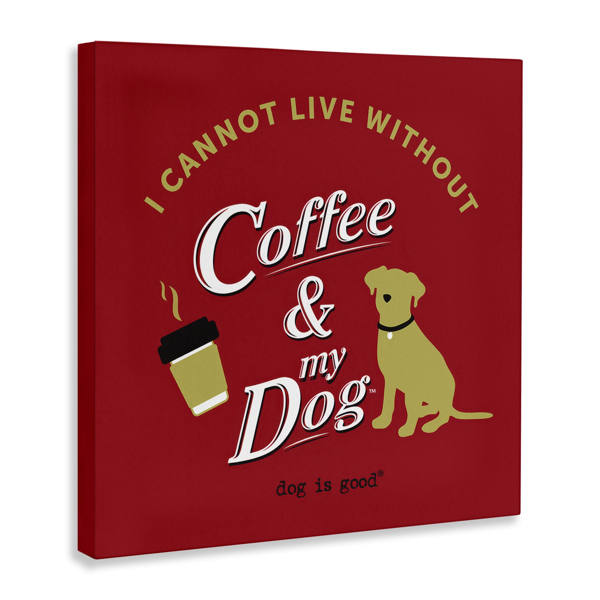 Stupell Industries Coffee & My Dog Animals Painting Wrapped Canvas Art Print Wall Art, 24 x 24