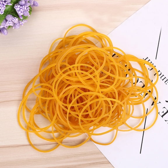 OULII 500Pcs Thin Rubber Bands Orange Color Stretchy and Strong for Packing Paper Bills