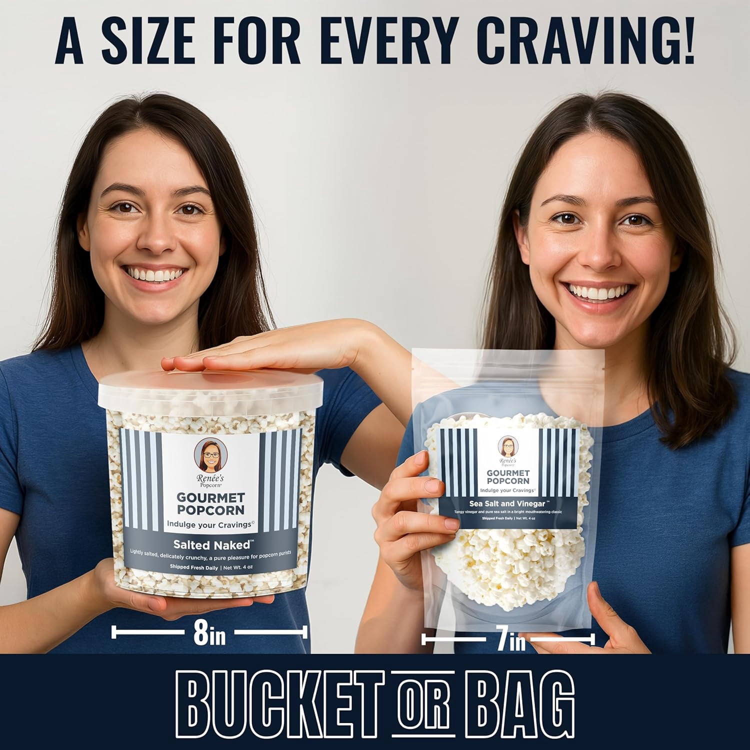 Renée’s Wisconsin Mix™ Gourmet Popcorn – Three fan favorites: Caramel Corn, Cheesy corn, and Buttery Theater popped fresh, handmade snack or gift in 1.1-gallon plastic bucket tin, 14 oz