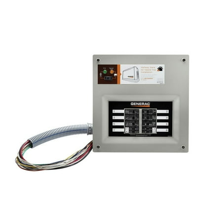 Generator Indoor Transfer Switch - Generac 9854 HomeLink 50-Amp Indoor Pre-wired Upgradeable Manual Transfer Switch for 10-16 Circuits