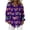 #0357-Purple, variant on Uootdi Mardi Gras Outfit for Women Carnival Print Collared Button Long Sleeve Shirts Lightweight Festive Carnival Parade Wear Outfits Gift