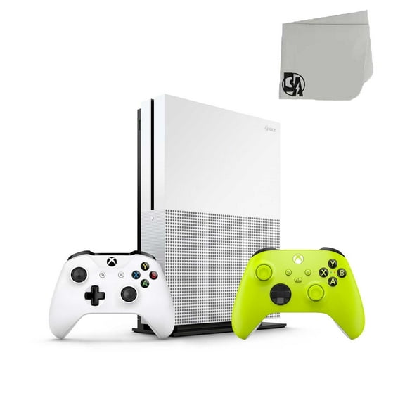 Pre-Owned Restored Microsoft Xbox One S White 1TB Gaming Console with Electric Voult Controller Included BOLT AXTION Bundle