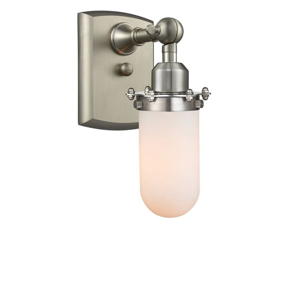 Kingsbury Brushed Satin Nickel LED Wall Sconce with Matte White Cased Globe Glass