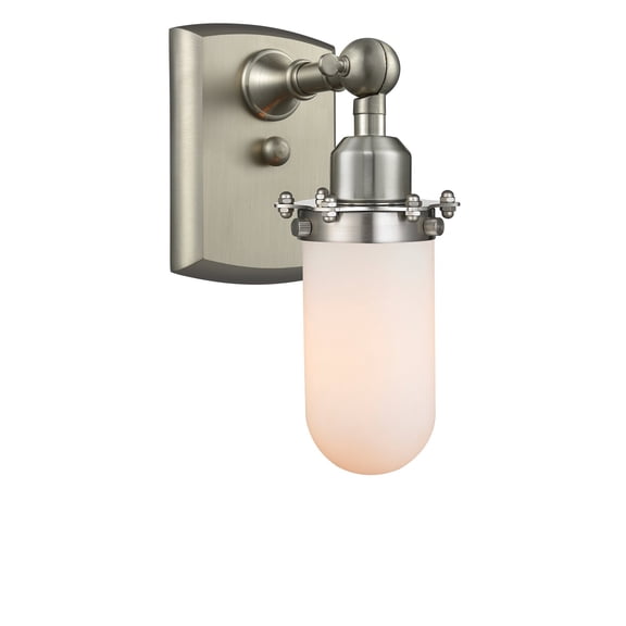 Kingsbury Brushed Satin Nickel LED Wall Sconce with Matte White Cased Globe Glass