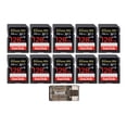thumbnail image 1 of SanDisk 128GB Extreme PRO Tarjeta de Memoria SDXC UHS-I 170 MB/s (Paquete de 10) con Lector de Tarjetas USB 2.0 de Alta Velocidad Focus Todo en Uno (11 Artículos), 1 of 4